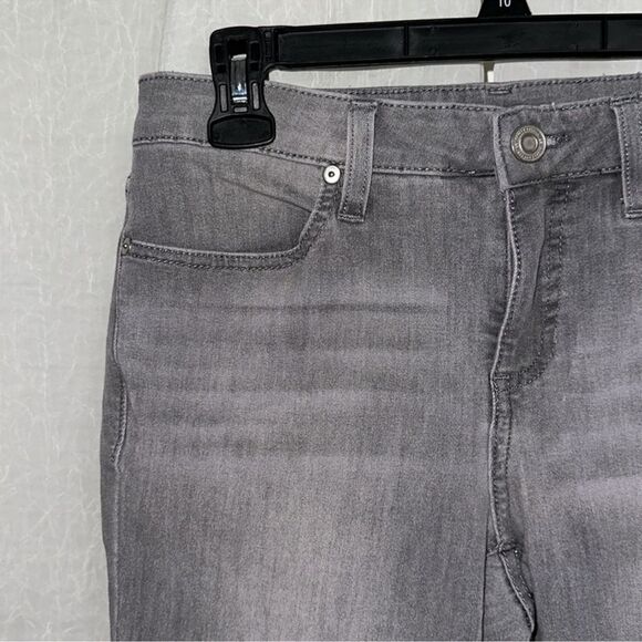 LC 10 Vintage Wash Gray Super Skinny Stretch Raw Hem Crop Denim Jeans - Picture 7 of 14
